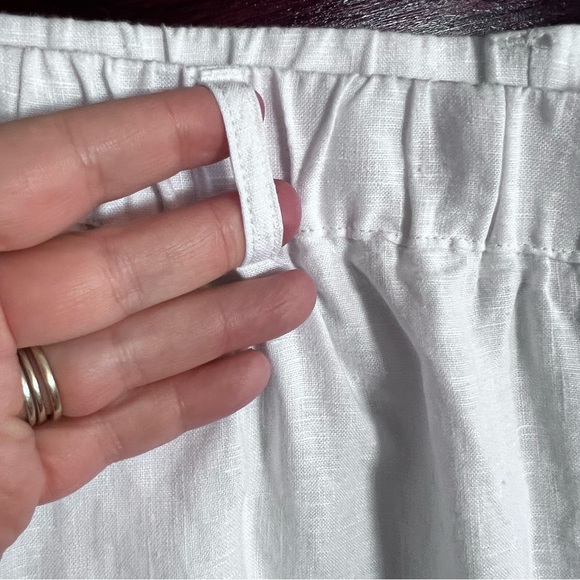 Quince 100% European Linen Pants White Sz X-Large Elastic Waist Relaxed Fit - Picture 7 of 16